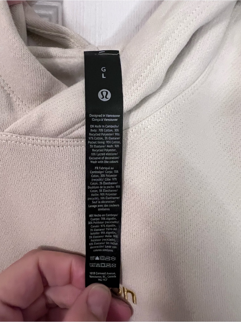 #506 NWT Lululemon Lunar New Year Steady State Hoodie Light Ivory Gold L - Picture 4 of 6